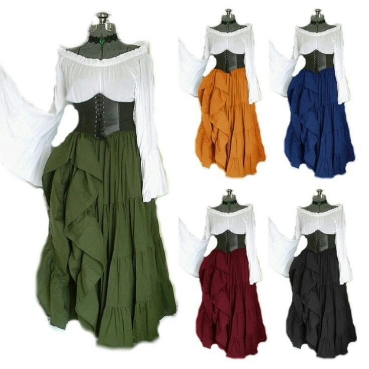 Summer Renaissance Clothing - 2025 새로운 파티 긴팔 드레스 여성