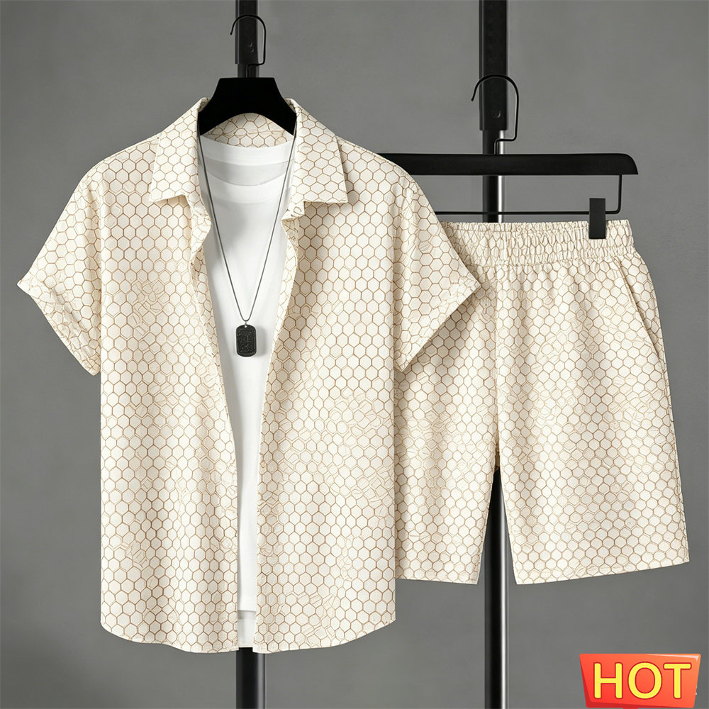 Summer Clothing Trends - 여름 남성 셔츠 세트 그라데이션 레저