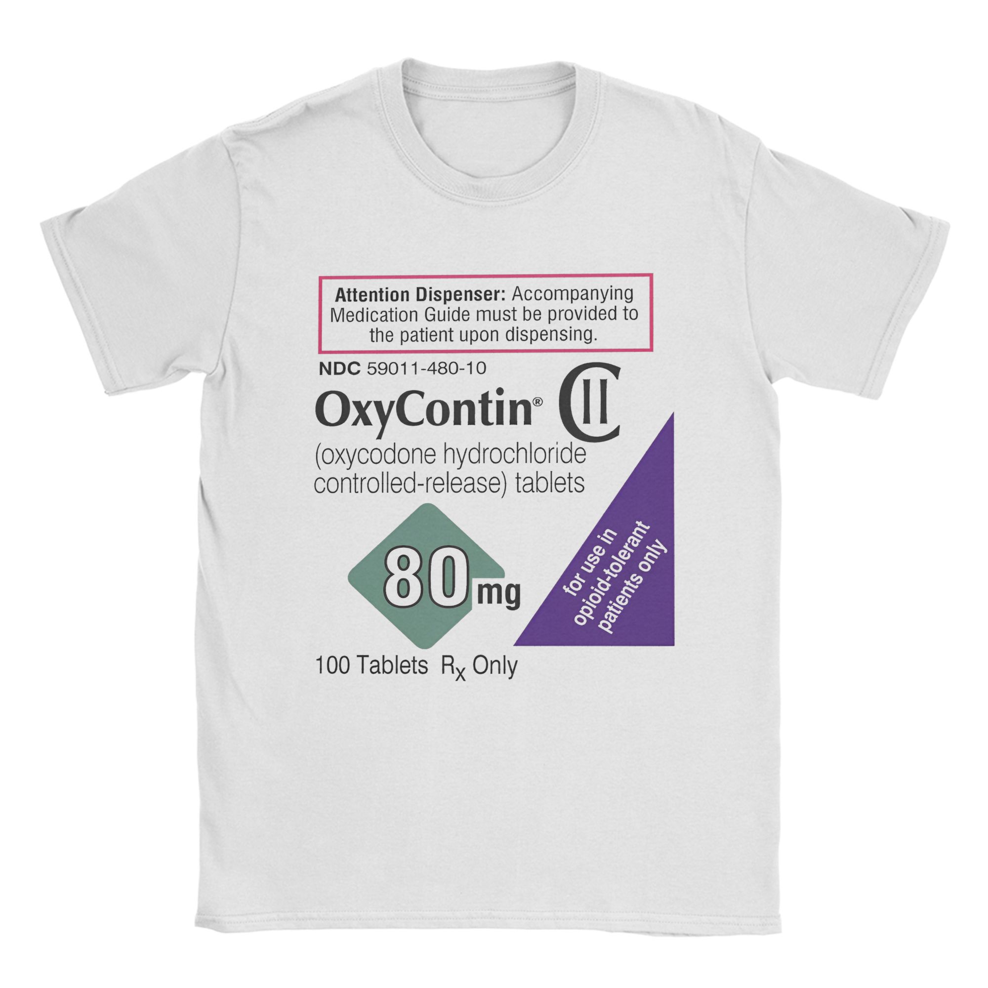 Summer Clothing Label - Oxycontin 80mg 라벨 남성 T 셔츠