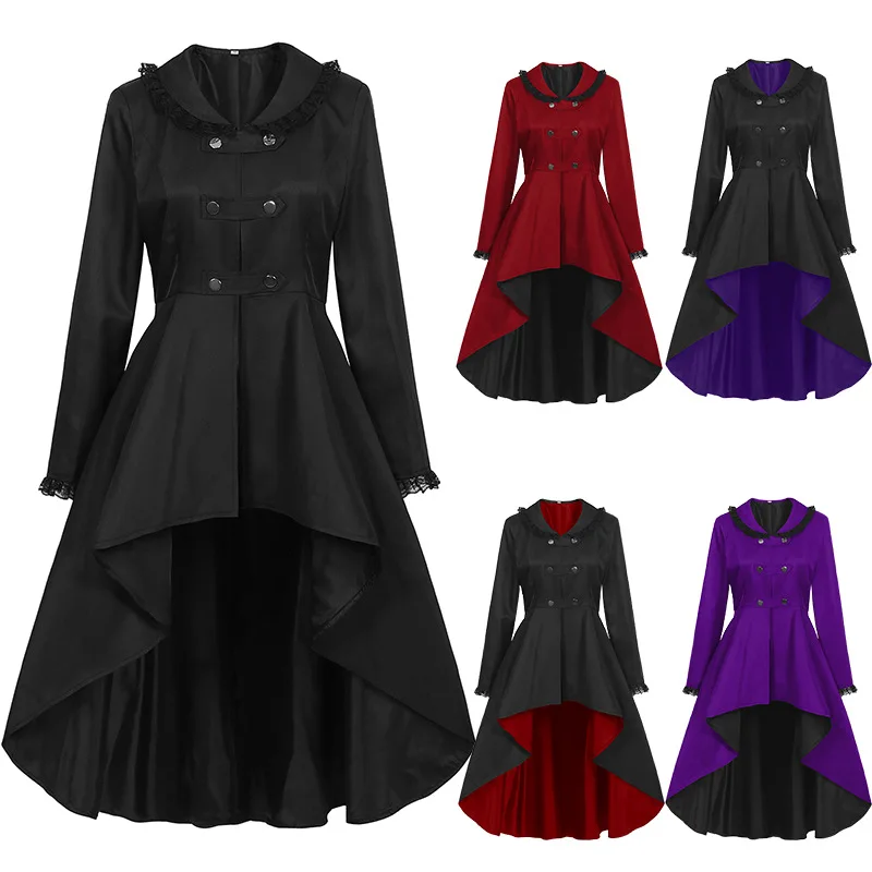 Summer Renaissance Clothing - 여성 르네상스 트렌치 Tailcoat 붕대 드레스