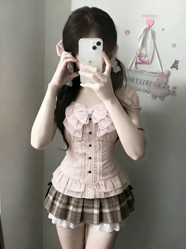 Summer Alt Clothing - 일본풍 달콤한 3종 세트 여성용 레이스