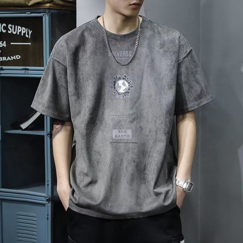 빈티지 반팔 라운드넥 남성 의류, 루즈 패션 트렌드 2 - Summer Clothing Europe 리뷰 및 가격