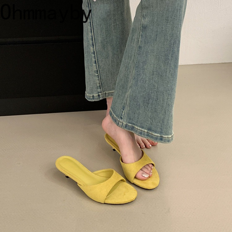 새로운 여성용 스웨이드 슬라이드 오픈토 슬립온 비치 휴 - Summer Vacation Clothing Women 리뷰 및 가격