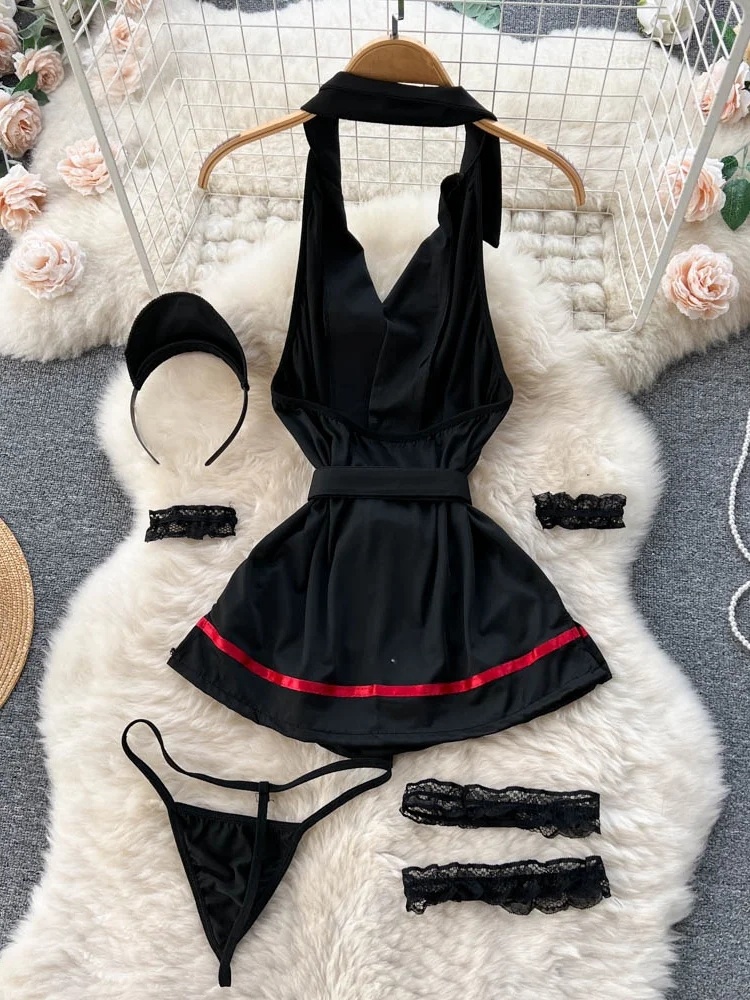 에로틱 패션 섹시 홀터 란제리 드레스 여름 V넥 빈티지 - Summer Clothing Trends 리뷰 및 가격