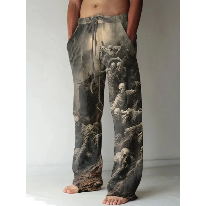 남성 빈티지 르네상스 성모 마리아 인쇄 캐주얼 바지 아 - Summer Renaissance Clothing 리뷰 및 가격