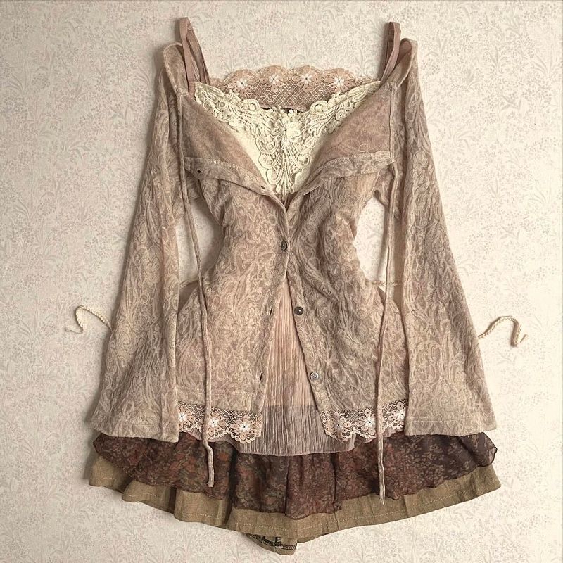 아메리칸 빈티지 투피스 스커트 세트 여성 캐주얼 Y2K - Summer Alt Clothing 리뷰 및 가격