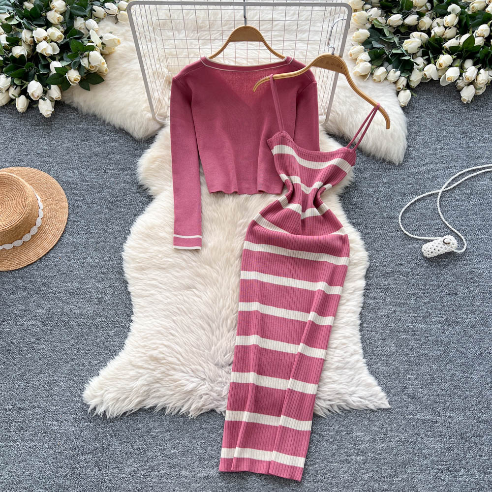 섹시한 기본 스트라이프 니트 슬림 드레스 세련된 여름  - Summer Vacation Clothing Women 리뷰 및 가격