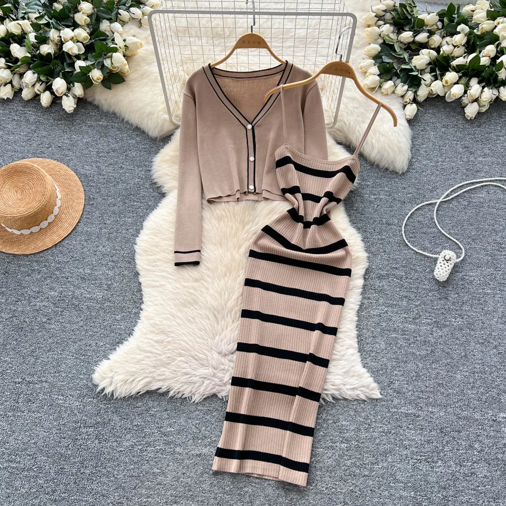 섹시한 기본 스트라이프 니트 슬림 드레스 세련된 여름  - Summer Vacation Clothing Women 리뷰 및 가격