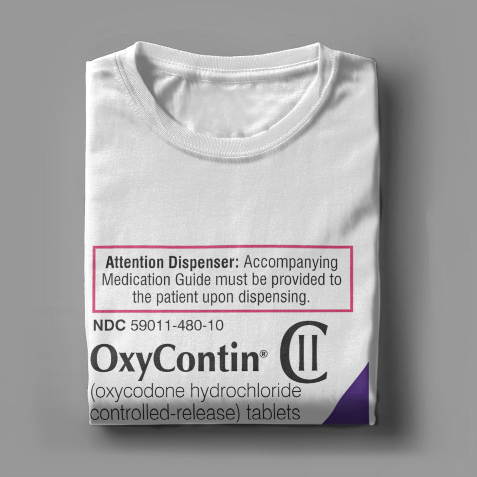 Oxycontin 80mg 라벨 남성 T 셔츠 재미 있 - Summer Clothing Label 리뷰 및 가격