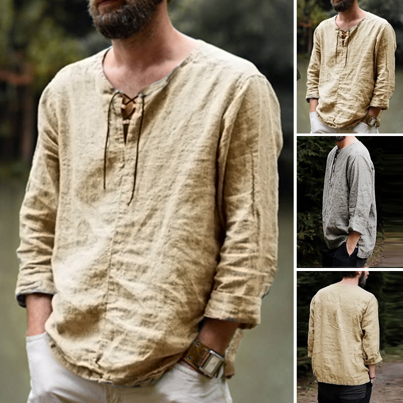 여름 신상 남성 르네상스 가슴끈 셔츠 중세 바이킹 탑  - Summer Renaissance Clothing 리뷰 및 가격