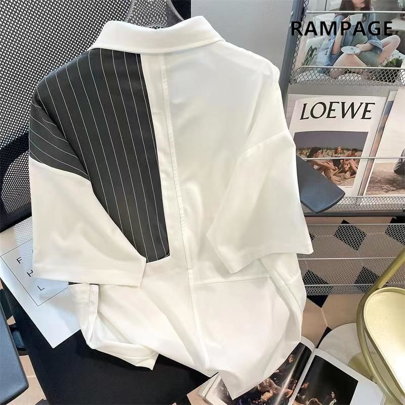 프랑스 빈티지 캐주얼 패션 남성 의류, 루즈 반팔 라펠 - Summer Clothing Label 리뷰 및 가격