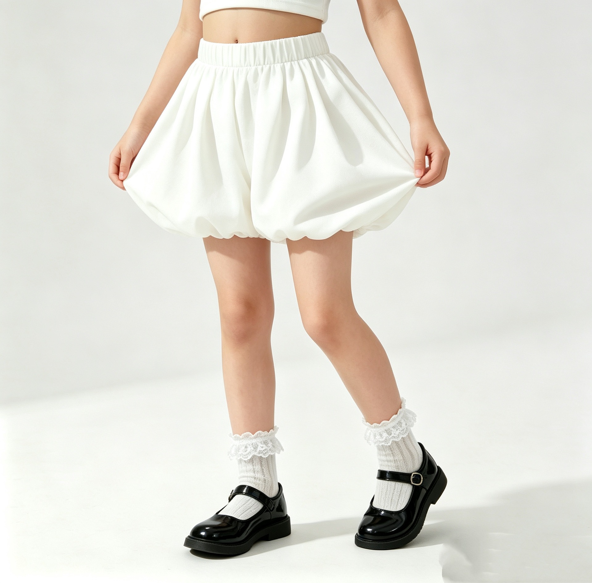 여학생 버블 스커트 블루머스 신축성 허리 퍼프 스커트  - Summer Clothing Europe 리뷰 및 가격