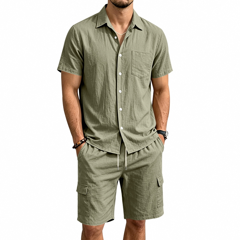 남성 여름 아메리칸 린넨 투피스 세트 반팔 셔츠 드로스 - Summer Clothing Trends 리뷰 및 가격
