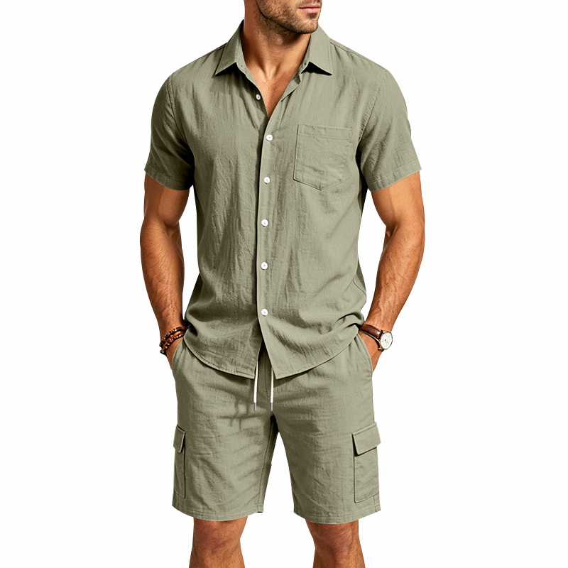 남성 여름 아메리칸 린넨 투피스 세트 반팔 셔츠 드로스 - Summer Clothing Trends 리뷰 및 가격