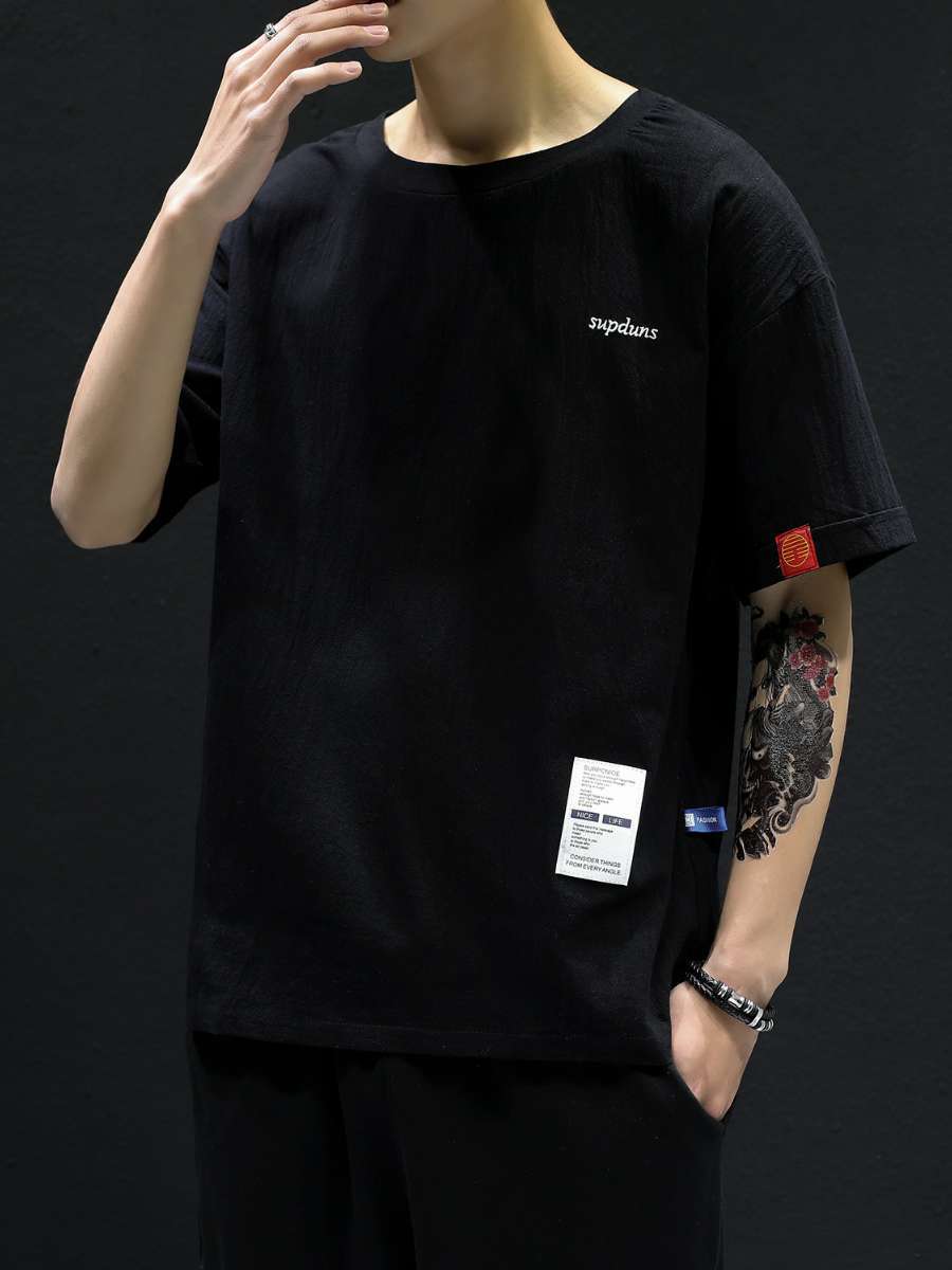 여름 면 린넨 청소년 티셔츠 라지 사이즈 통기성 라벨  - Summer Clothing Label 리뷰 및 가격